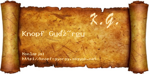 Knopf György névjegykártya